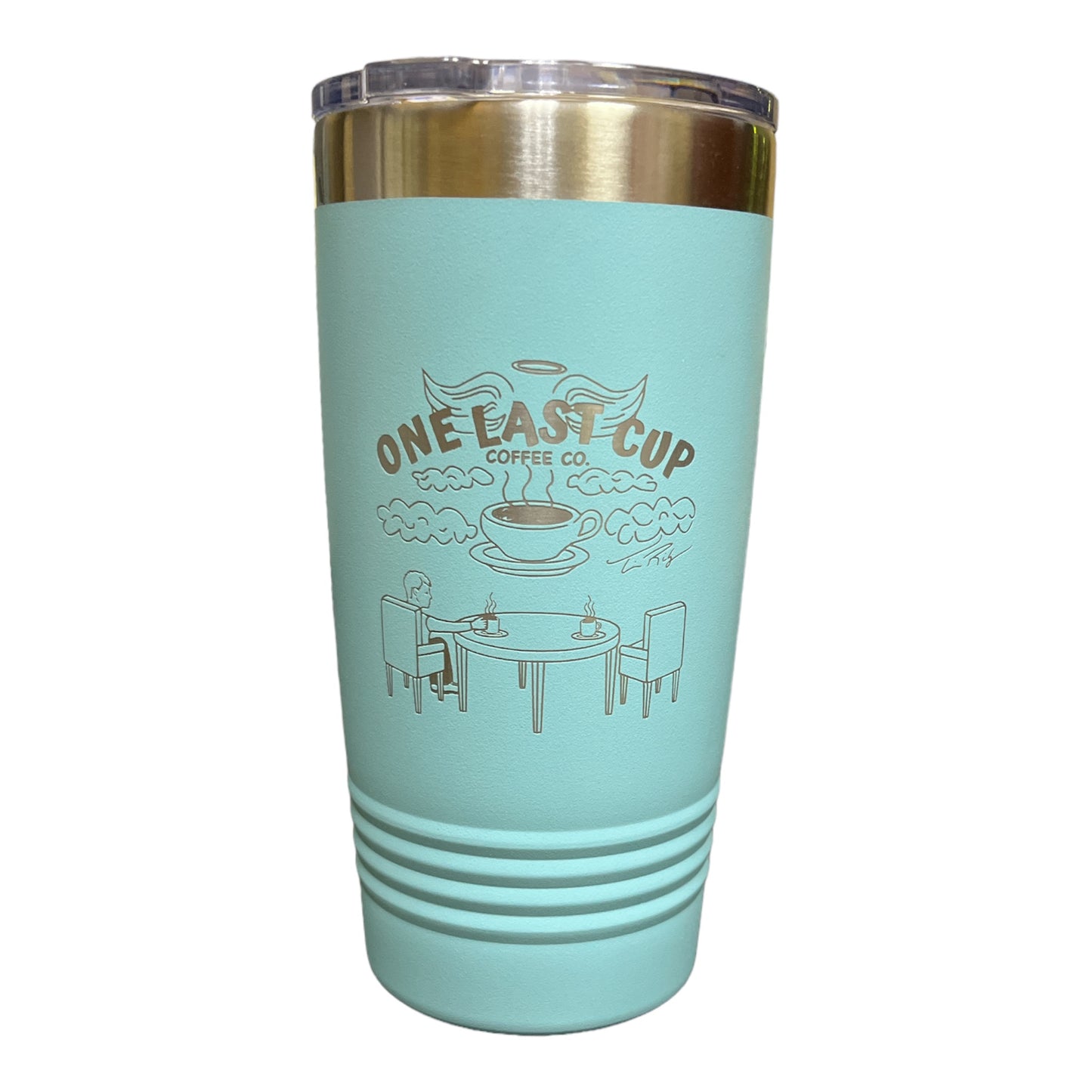 One Last Cup Logo Tumbler - Teal